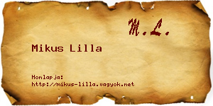 Mikus Lilla névjegykártya